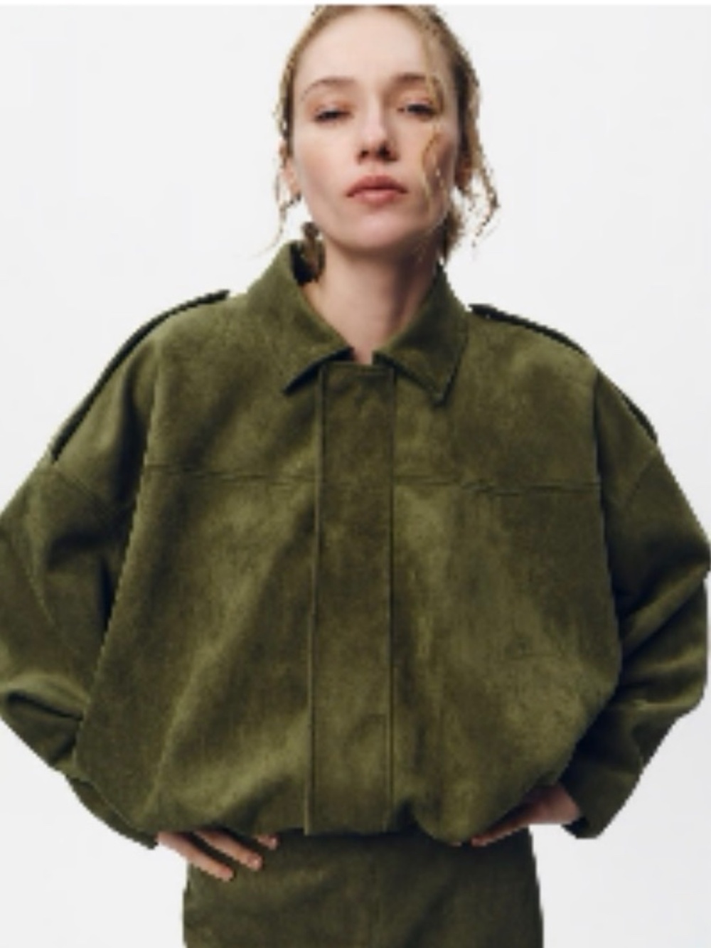 ZARA FAUX SUEDE BOMBER JACKET 4344/155